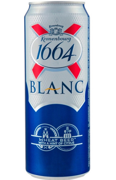 Пиво "Kronenbourg 1664" Blanc, in can, 0.46 л