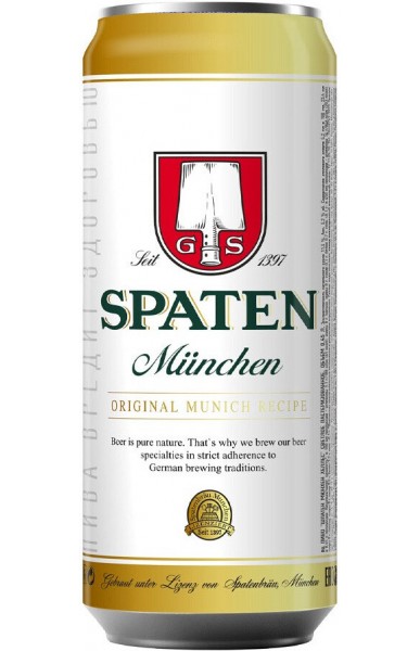 Пиво Spaten, Munchen, in can, 0.5 л